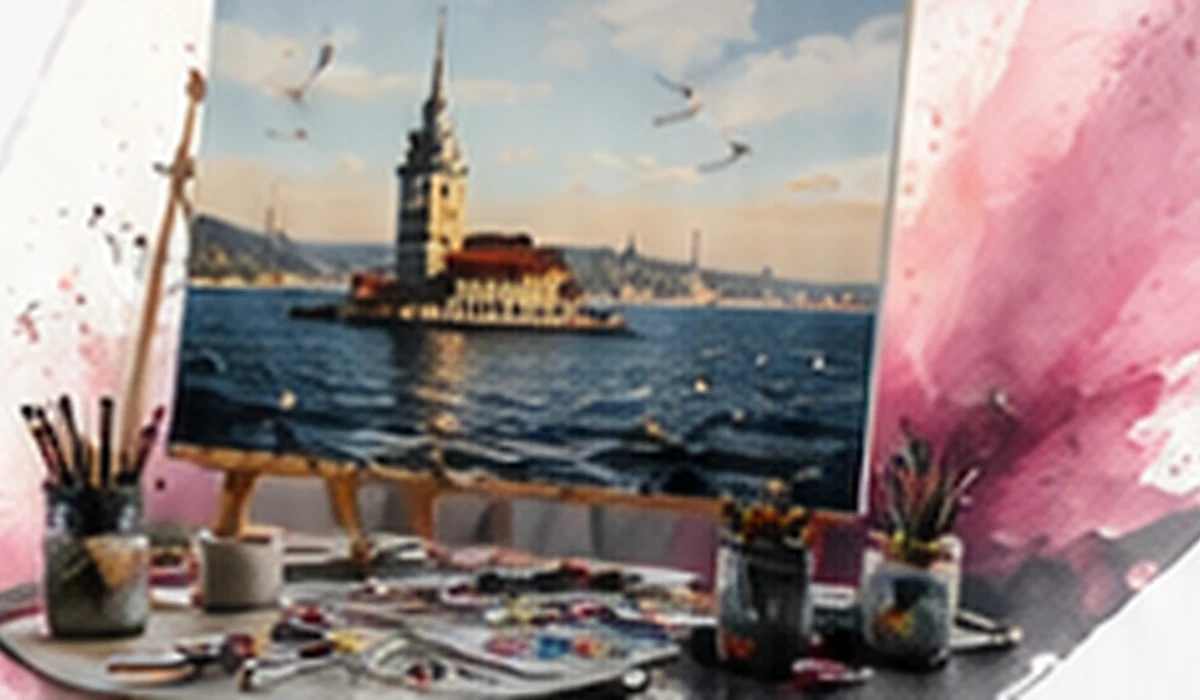 İstanbul temalı resim ve sanat malzemeleri